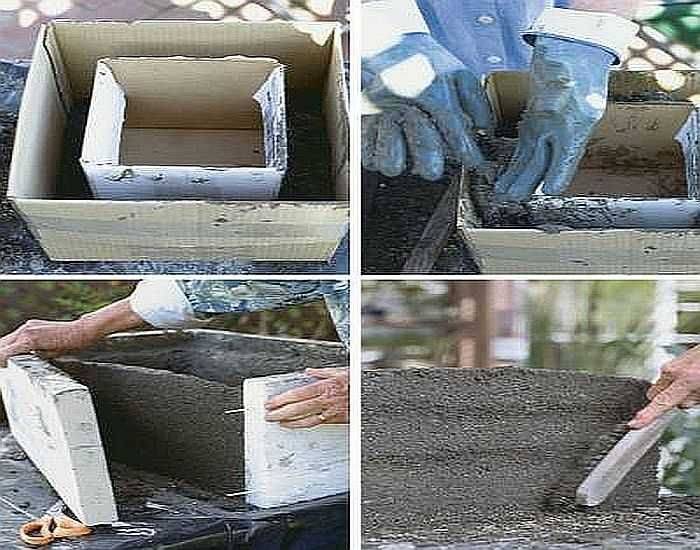 Вазон из бетона своими руками (58 фото): бетонные клумбы для уличных цветов, как сделать самостоятельно для сада из цемента и тряпки