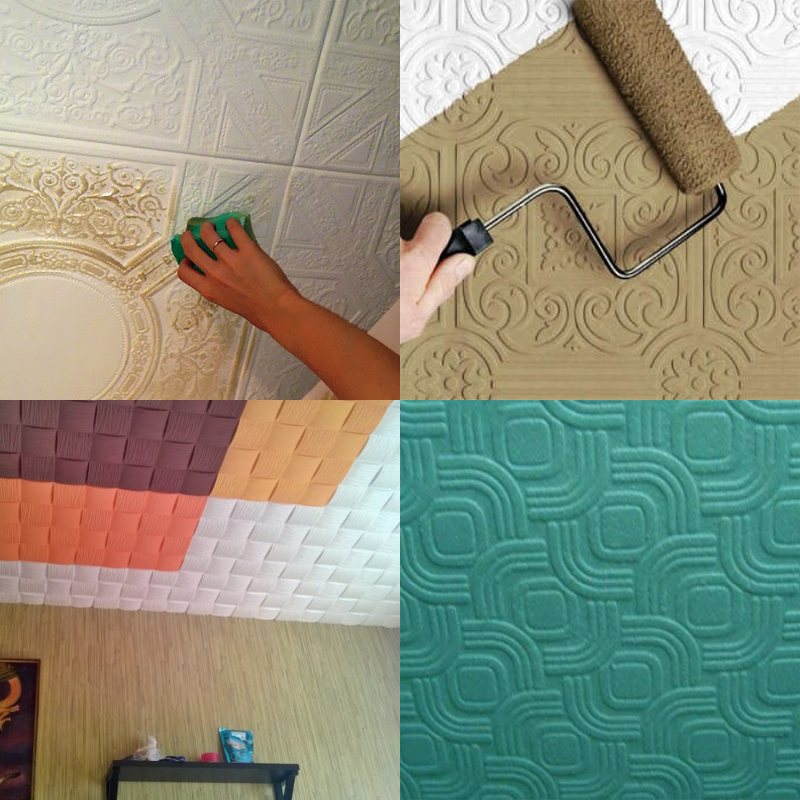 Как и чем можно покрасить потолочную плитку