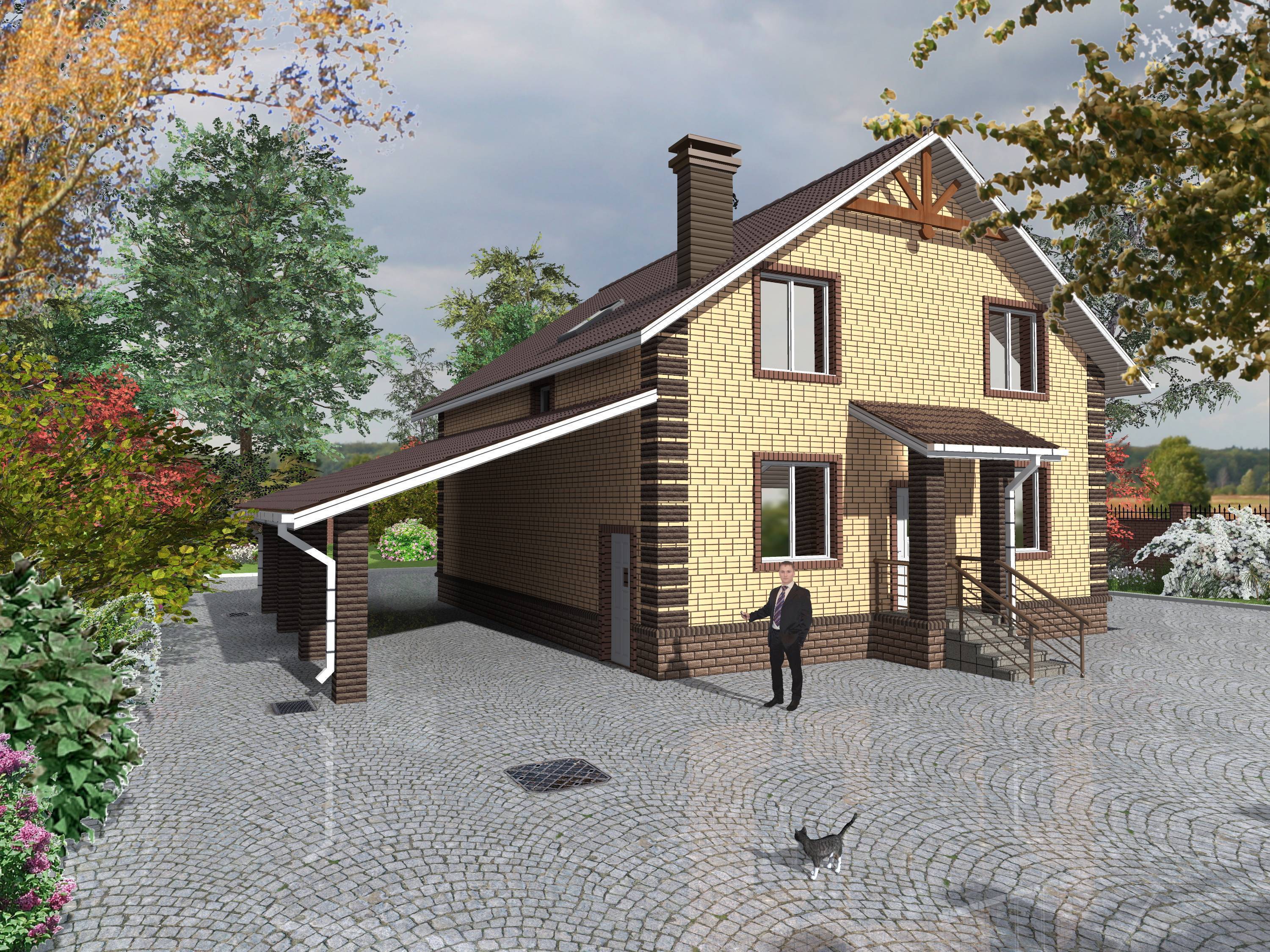 Дом из белого кирпича (35 фото): одноэтажный кирпичный коттедж с коричневыми углами, проект конструкции из клинкерного материала