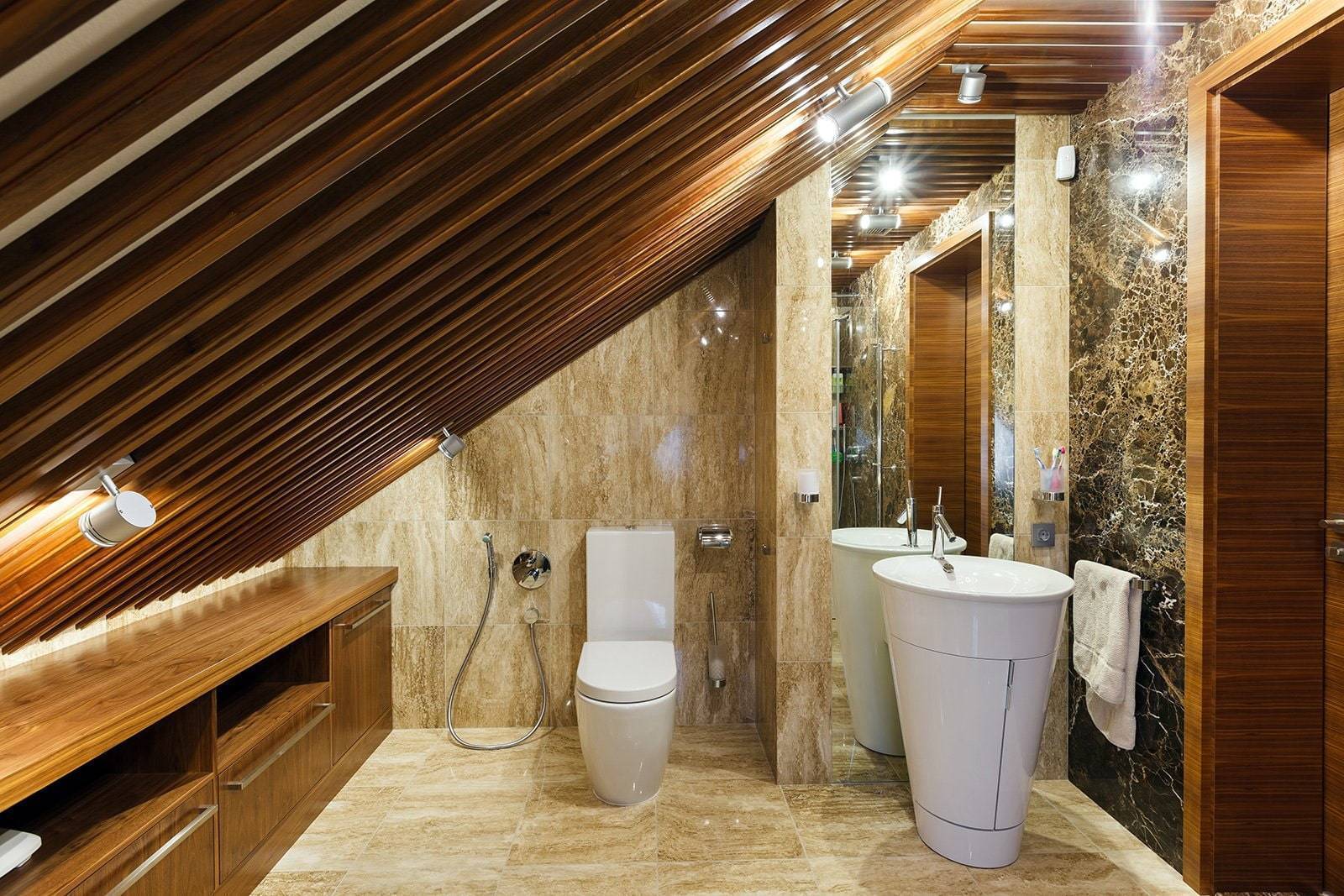 22 материала для отделки ванной комнаты: стены, пол и потолок