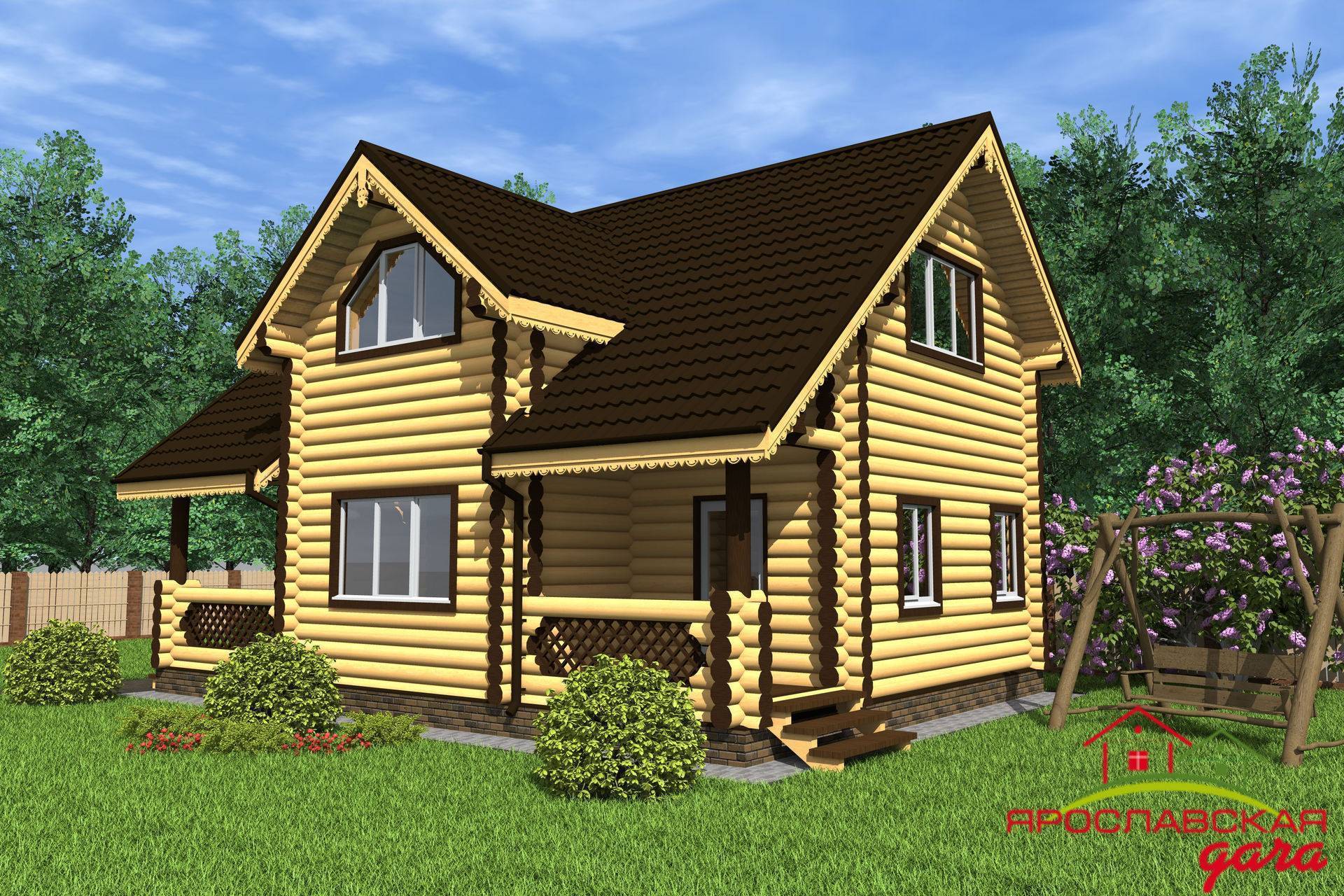 Деревянные дома из бревна  - самые красивые одноэтажные, двухэтажные и дома с мансардой