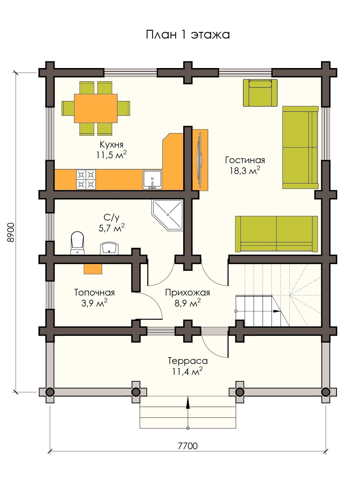Планировка домов с мансардой - готовые планы коттеджей 8х10, 10х10, 9х9, 8x8, 9x12