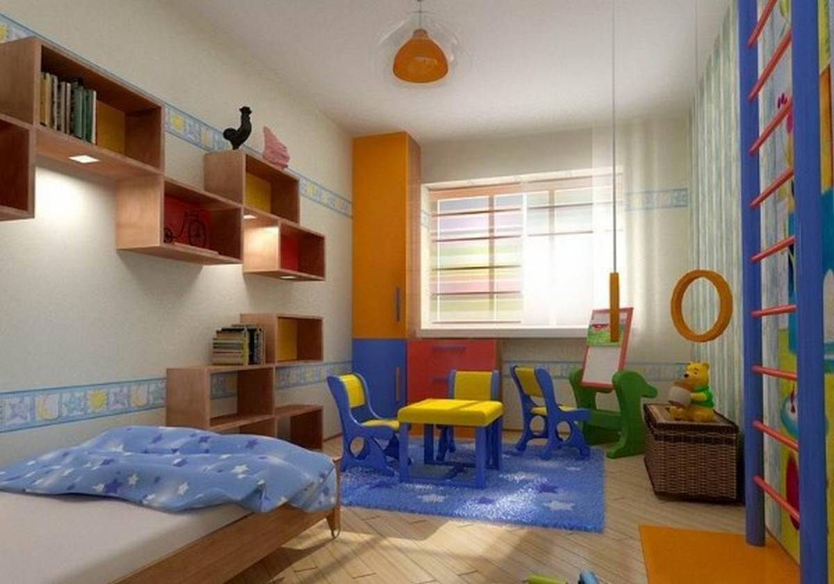 Расширяем пространство узкой детской комнаты