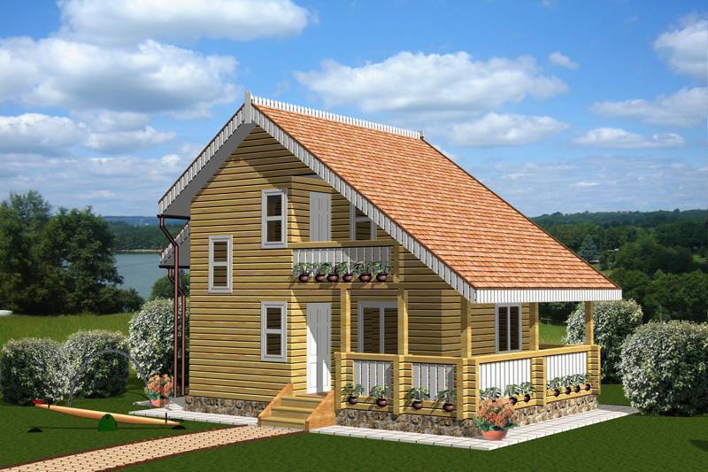 Проекты дачных домов с мансардой и верандой 6х6, 6х8, 5х7 и других размеров