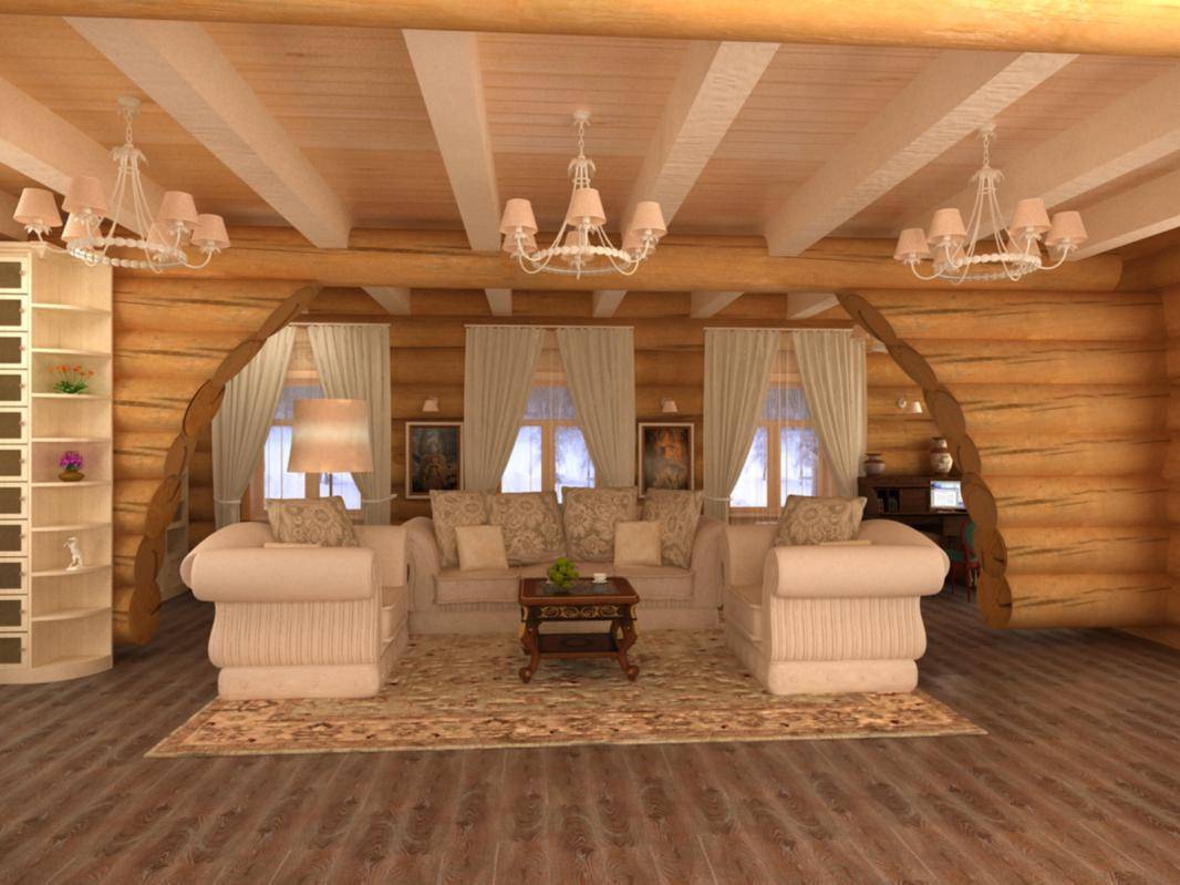 Внутренняя отделка дома из бревна (51 фото): как можно отделать бревенчатое строение внутри, использование декоративного каната, чем обшить потолок