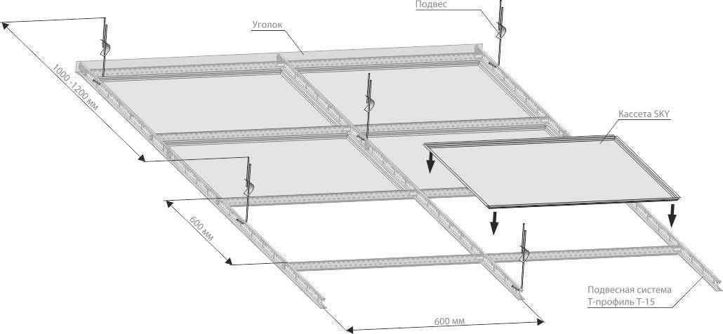 Установка подвесного потолка Армстронг и расценки на монтаж