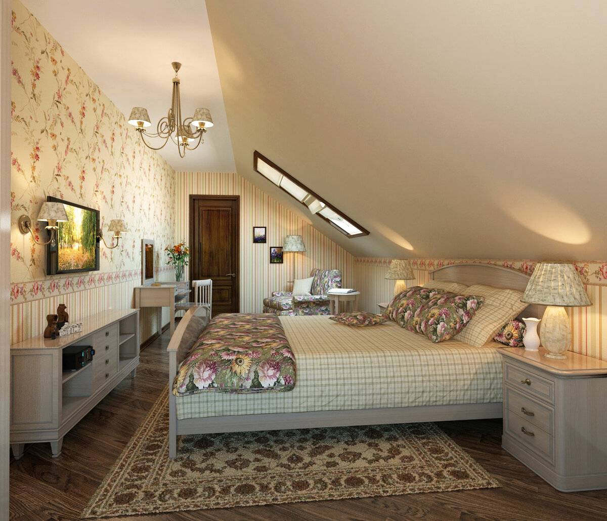 Дизайн спальни на мансарде (75 фото) - особенности и рекомендации