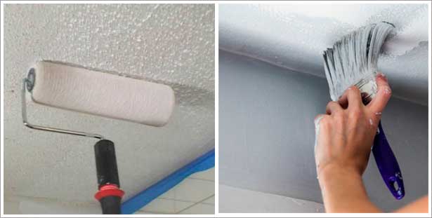 Покраска потолка водоэмульсионной краской своими руками без пятен, полос, разводов