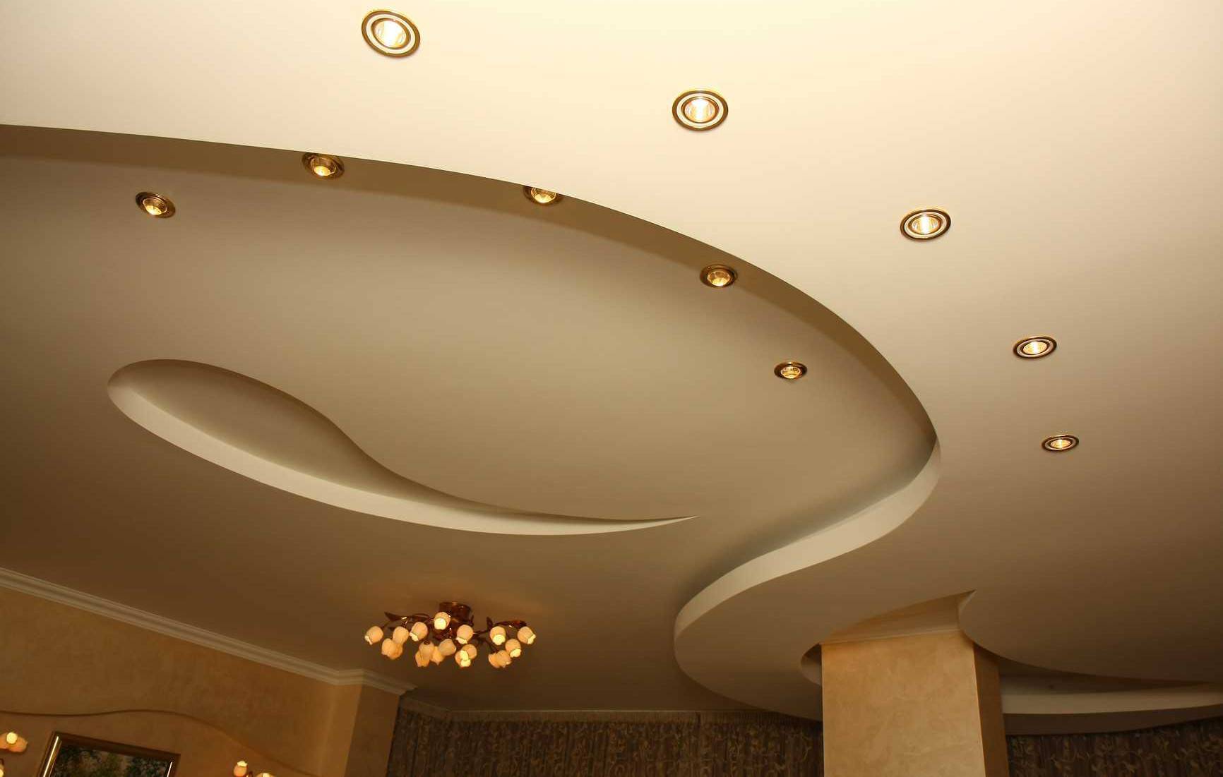 Двухуровневый потолок из гипсокартона своими руками - схемы, чертежи, инструкция