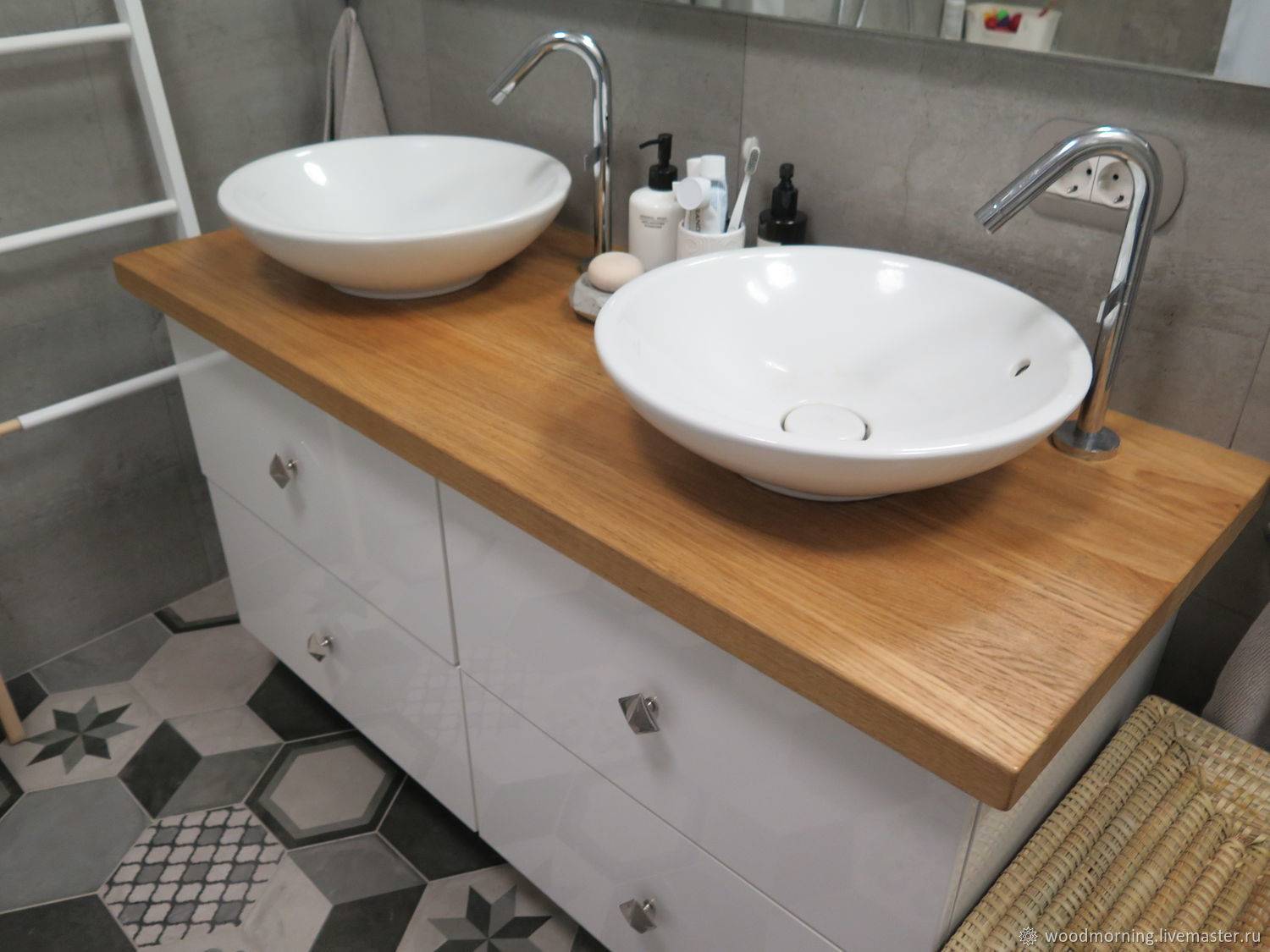 Деревянная столешница под раковину в ванную: инструкция по самостоятельному изготовлению