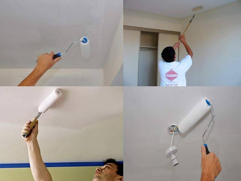 Покраска потолка водоэмульсионной краской: правила, технология, видео