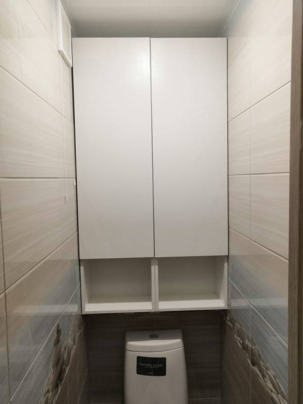 Как сделать шкаф в туалете за унитазом: идеи, фотографии готовых