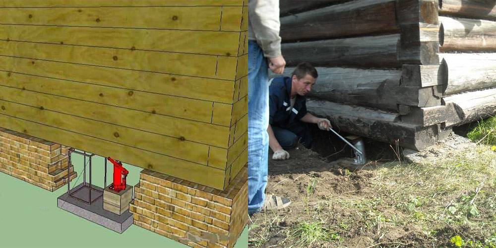 Как поднять деревянный дом на домкратах (видео)
