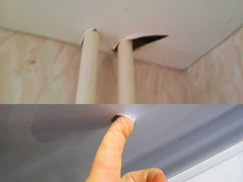 Как заделать дырку на натяжном потолке: ремонтируем полотно своими руками