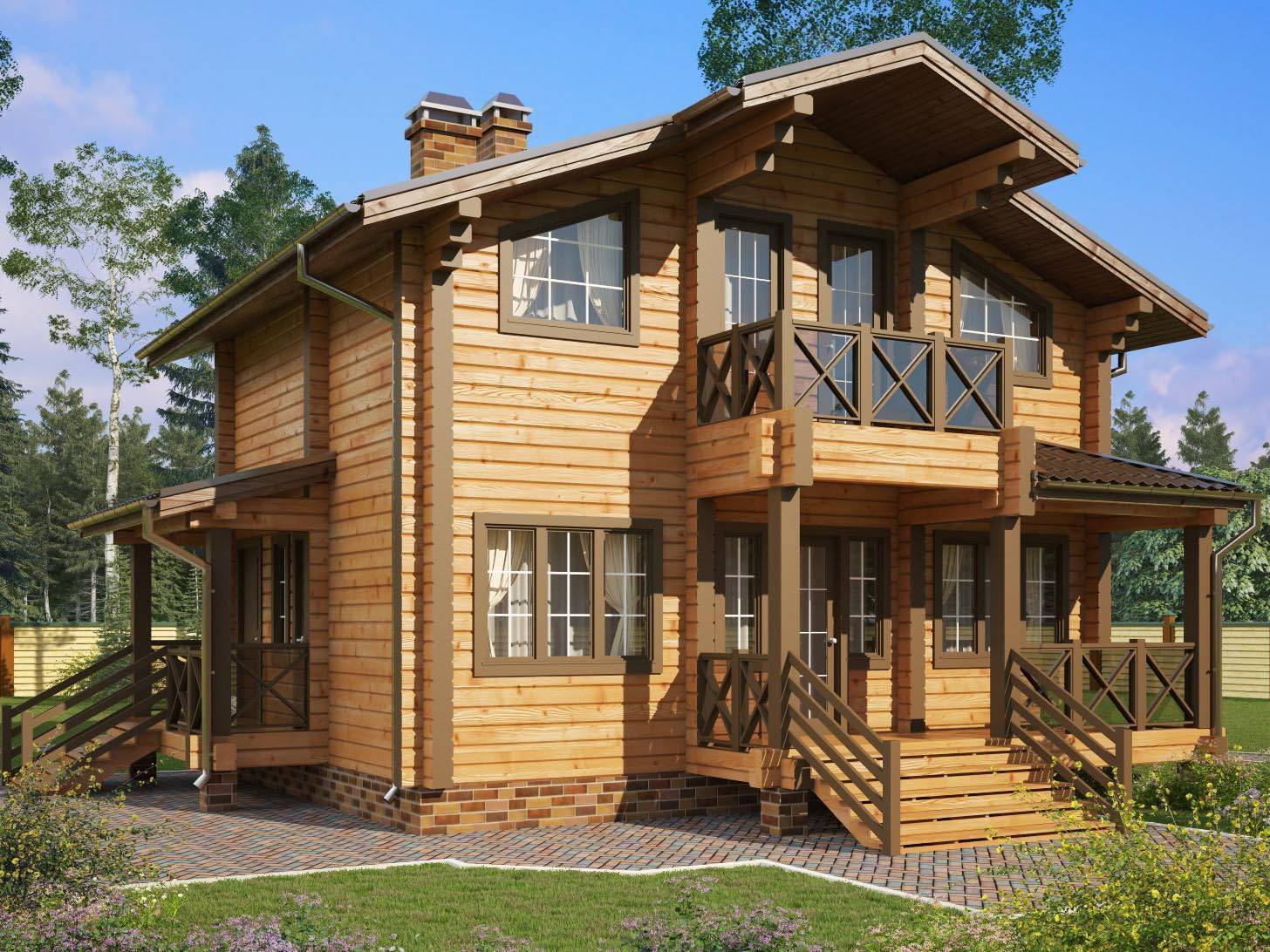 Проектирование двухэтажных домов из дерева