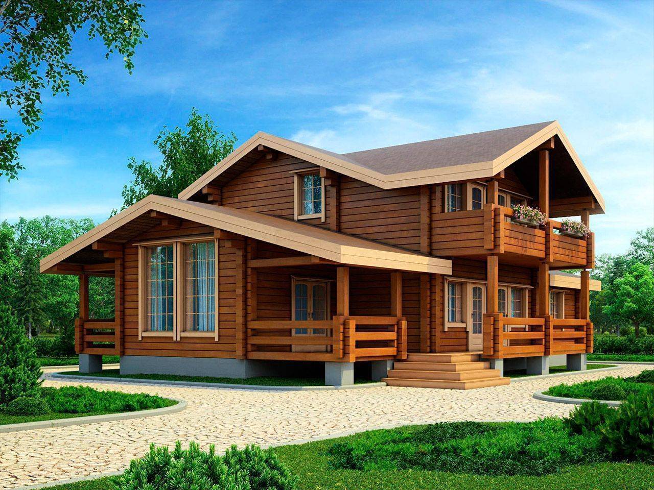 Проектирование двухэтажных домов из дерева