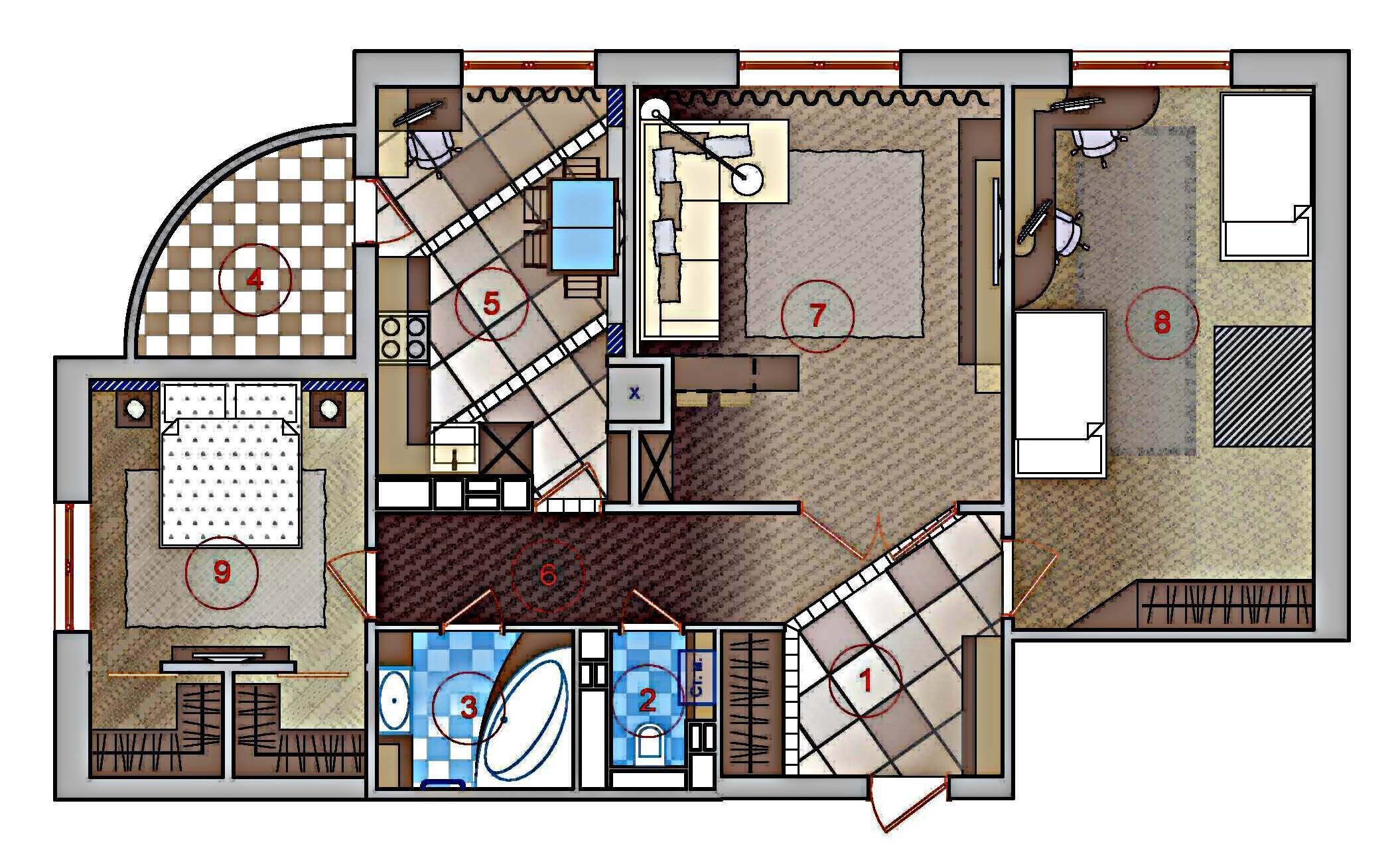 Варианты перепланировки квартир (20 шт): 1,2,3,4 комнатных