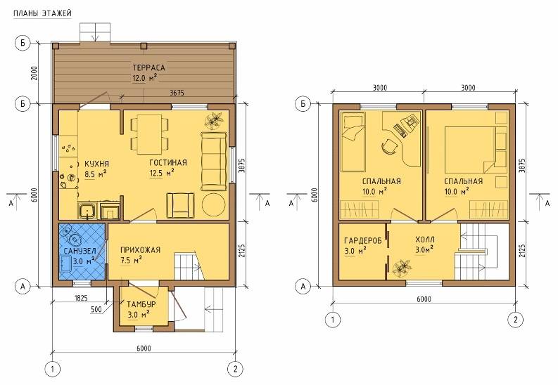 Планировка одноэтажных домов 6х9 — удачные проекты