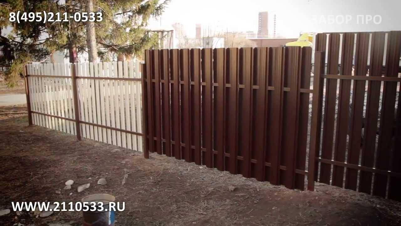 Забор из евроштакетника своими руками: установка, монтаж, фото, видео и пошаговая инструкция