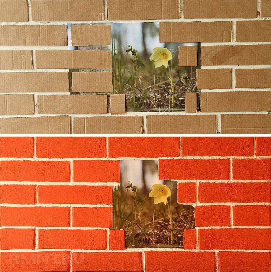 Статья-инструкция по имитации кирпичной кладки на стене: 60 фото и 2 видео