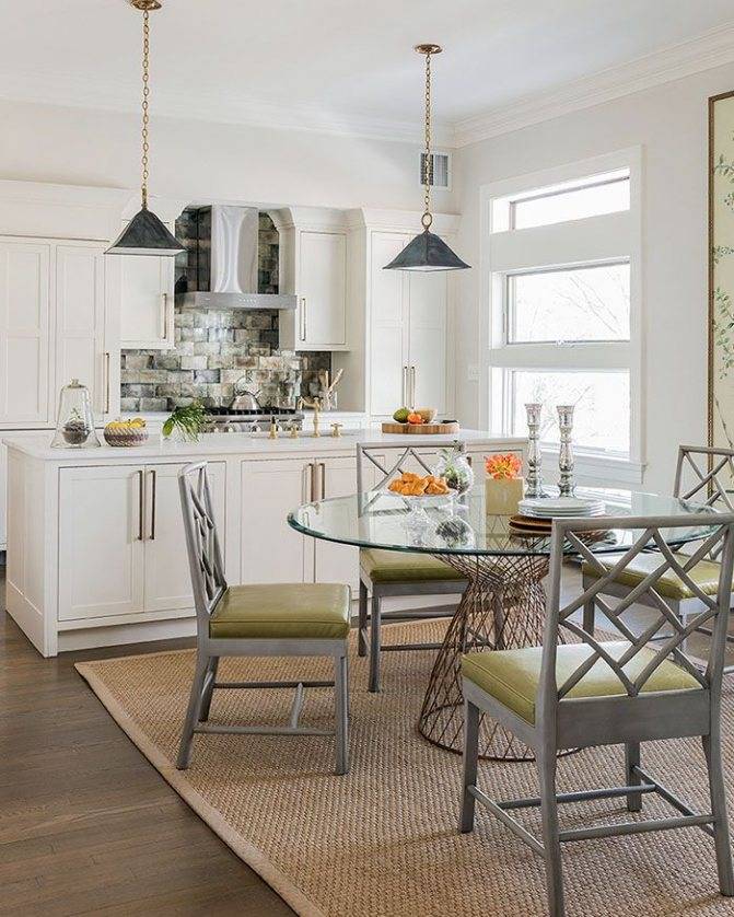 Стеклянные столы для кухни: фото в интерьере, виды, формы, цвета, дизайн, стили